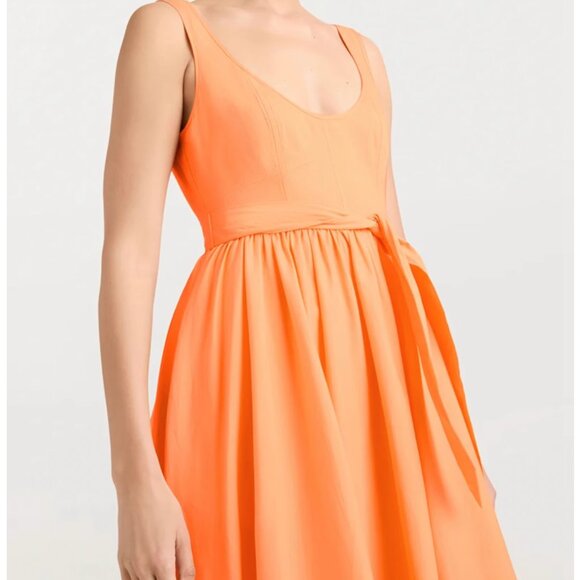 Cinq à Sept 5a7 Kilah Cotton Midi Dress Sz10/12 Marmalade Orange - Picture 4 of 9